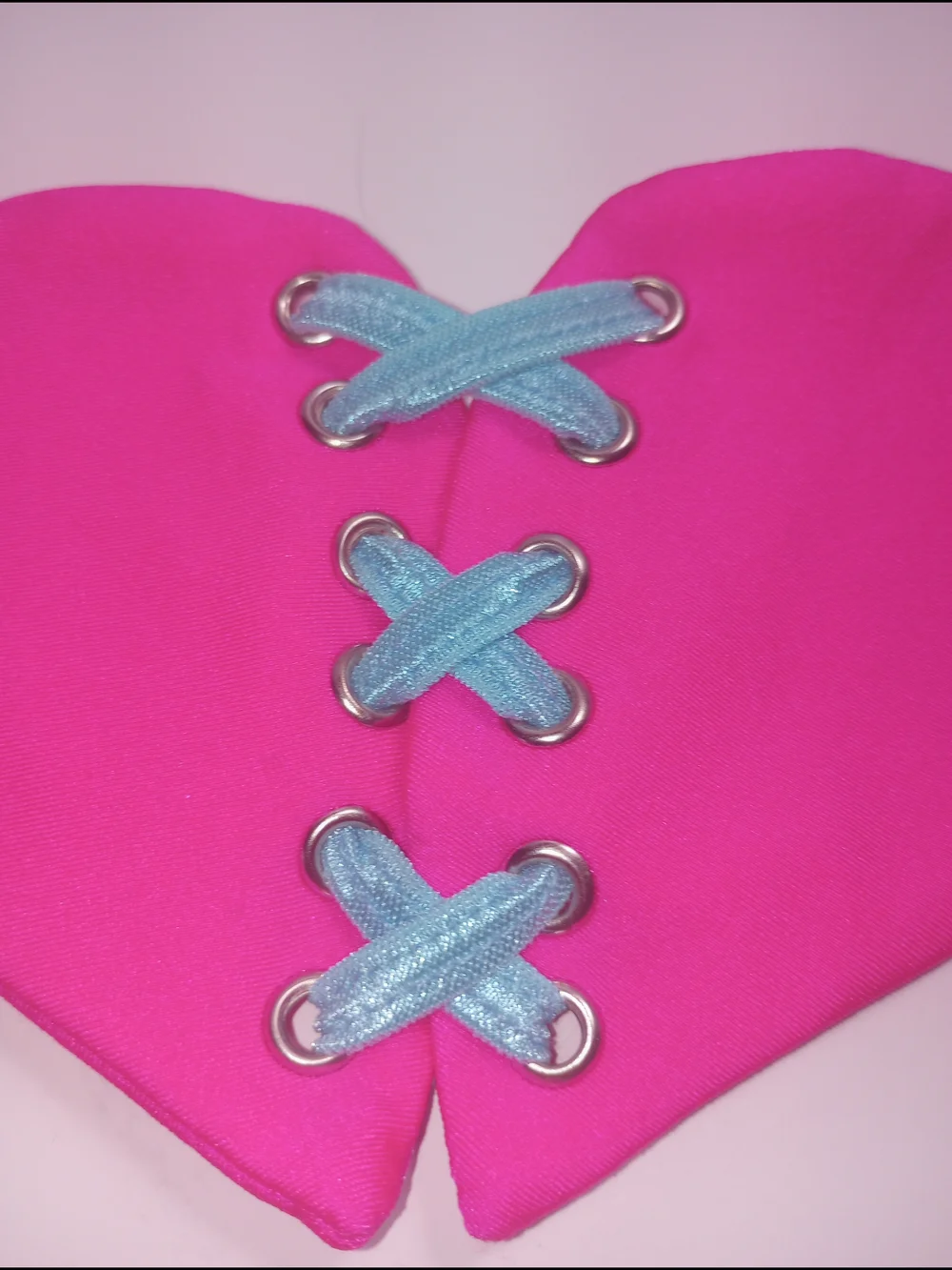 Y2K Rave Festival face mask pink/blue corseted heart